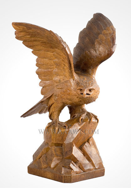 Antique Carving, Golden Eagle, Circa 1900, Swiss, angle view